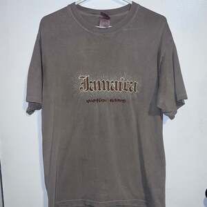 Vintage Jamaica Ocho Rios Embroidered Graphic Tee - Men's Size L - Faded Brown
